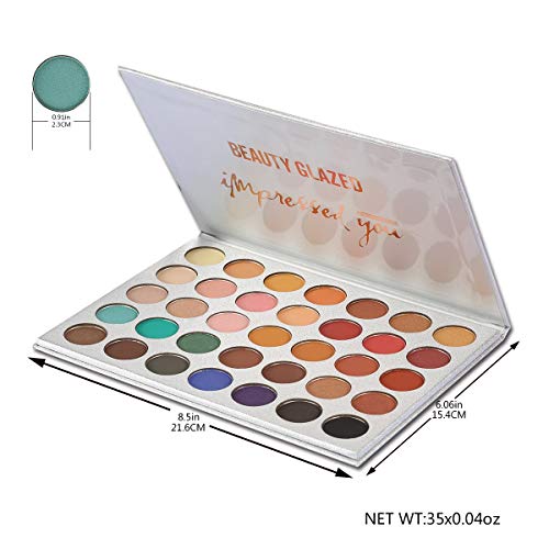 Impress You Eyeshadow Palette, Highly Pigmented 35 Shades Matte and Shimmers Makeup Palette, Blendable Long Lasting Waterproof Eye Shadow, No Flaking, Little Fall Out, Stay Long, Hard Smudge, Cruelty- Free Makeup Pallet, Full Face Eye Make Up for Beginner