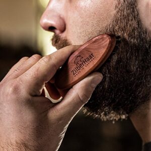 ZilberHaar Pocket Mustache and Beard Brush - Stiff Boar Bristles Small Brush - Perfect Beard Grooming Tool - Relieves beard itch - Short and Medium - Made In Germany