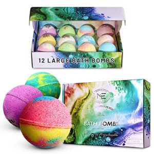 marvelous essentials bath bomb gift set for women | 12 aromatherapy bathbombs crafted from pure essential oils | fizzy spa relaxing bubble bath bombs make a great gift idea for women & kids