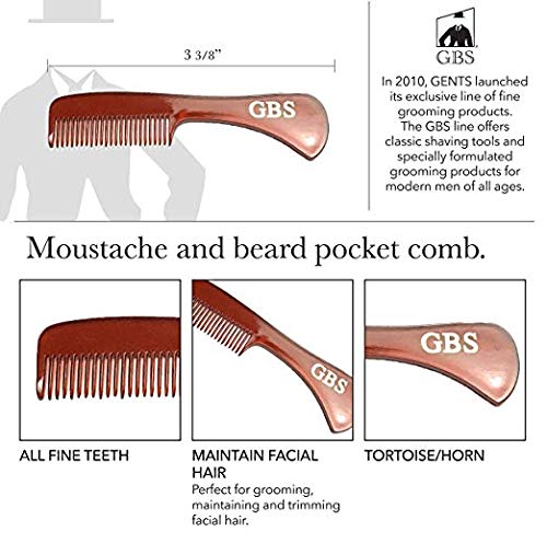 G.B.S Hair grooming Set Pack of 4 Combs Oval Beard Boar Bristle Brush, Bamboo All Fine Beard Comb, Tortoise Pocket Mustache Comb & Tortoise Men's Beard All Purpose Dressing Pairs