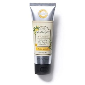 a la maison de provence hand and body cream | natural moisturizing lotion with argan oil and shea butter | moisturizer for dry skin | paraben and phthalates free | honeysuckle scent 1.7 oz (1 pack)