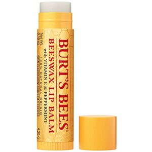 Burt's Bees 100% Natural Origin Moisturizing Lip Balm, Original Beeswax with Vitamin E & Peppermint Oil, 1 Tube