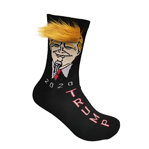 Trump Socks with Hair - Donald Trump Realistic Hair Gift Novelty Gifts Gag Gifts - 2020 MAGA Keep America Great (1 Pairs)