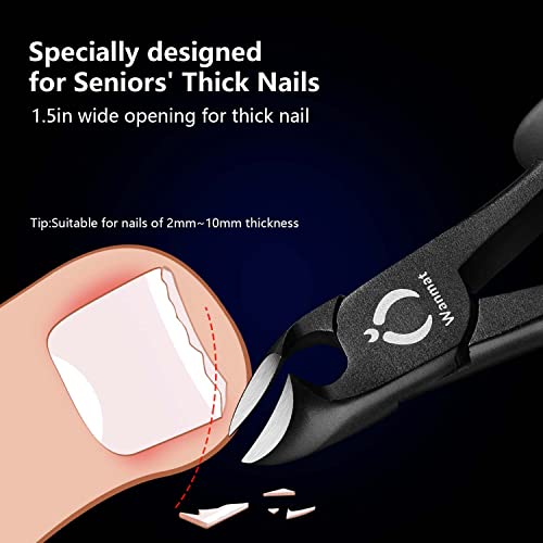 Toe Nail Clippers, Podiatrist Toenail Clippers for Thick Nails for Seniors for Men Wanmat (Black)