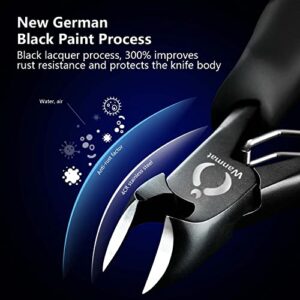 Toe Nail Clippers, Podiatrist Toenail Clippers for Thick Nails for Seniors for Men Wanmat (Black)