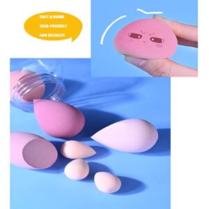 7 Pcs Multi-color Makeup Sponge Set, Foundation Blending Beauty Blender, Flawless for Liquid Creams and Powders