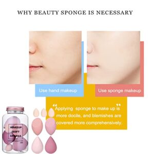 7 Pcs Multi-color Makeup Sponge Set, Foundation Blending Beauty Blender, Flawless for Liquid Creams and Powders