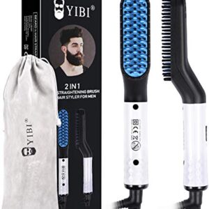 Beard Straightener for Men - Faster Heated Ionic Technology Beard Straightening Comb – Electric Portable Men’s Hair Styling Brush for Him Dad Husband