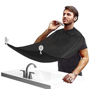 beard catcher apron shaping tool trimmer for shaving and trimming beard cape for men with 2 suction cups and hook accessories – beard hair care catcher for shaving grooming smock beard hair catcher