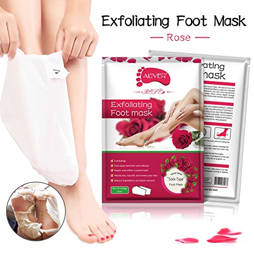 Foot Peel Mask - (3 Packs) Peeling Away Calluses and Dead Skin Cells - Exfoliating Foot Mask, Baby Soft Smooth Touch Feet-Men Women (Rose )