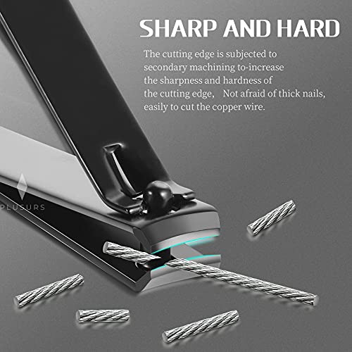 PLUSURS Manicure Pedicure Set Nail Grooming Kit -Stainless Steel Sharp Nail Clipper for Men or Women's Fingernail and Ingrown Toenail,with Nail File and Cuticle Trimmer in(16 in 1,Brown)
