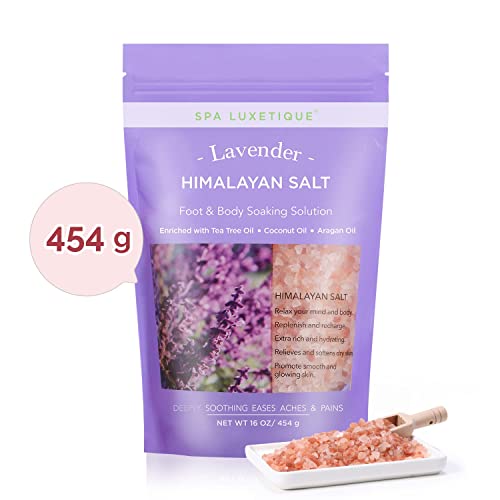 Bath Salts, Epsom Salts with Himalayan Bath Salt for Women Relaxing Extra Lavender Essential Oil with Spoon, Bath Sets for Women Gift Epsom Salt for Soaking Gift Set-3 Pcs x 16oz/454g