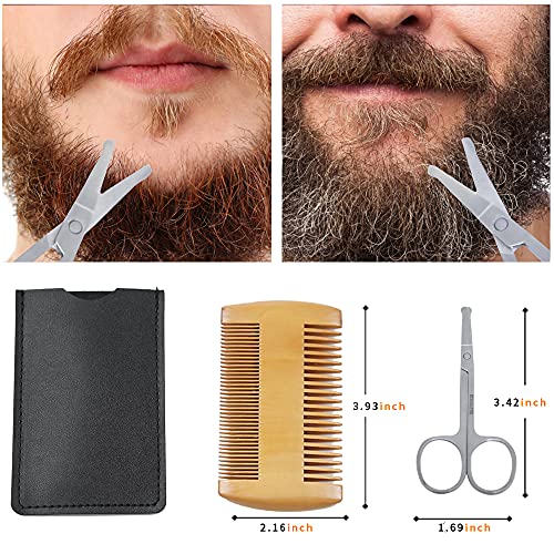 7-Pack Beard Apron Bib Beard Hair Clippings Catcher for Shaving Gromming Kit beard shaping tool,Wood comb, Best Gift For Men-White