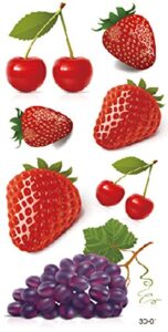3d berry strawberry grapes temporary tattoo waterproof body art