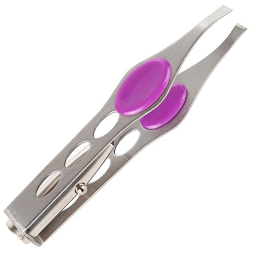 Trenton Gifts Stainless Steel Tweezers with LED Light for Precision Hair Removal (Set of 3)