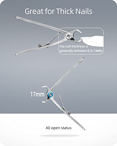 EBEWANLI Toenail Clippers for Thick Nails, 17mm Wide Jaw Opening Extra Large Toenail Clippers for Seniors Thick Toenails or Tough Fingernail, Heavy Duty Thick Toenail Clippers for Men, Women, Adult