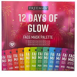 Freeman Beauty Glow Face Mask for Skin Care, With Clay, Peel-Off, Sugar, and Mud Masks, Set of 12