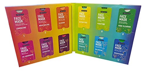 Freeman Beauty Glow Face Mask for Skin Care, With Clay, Peel-Off, Sugar, and Mud Masks, Set of 12