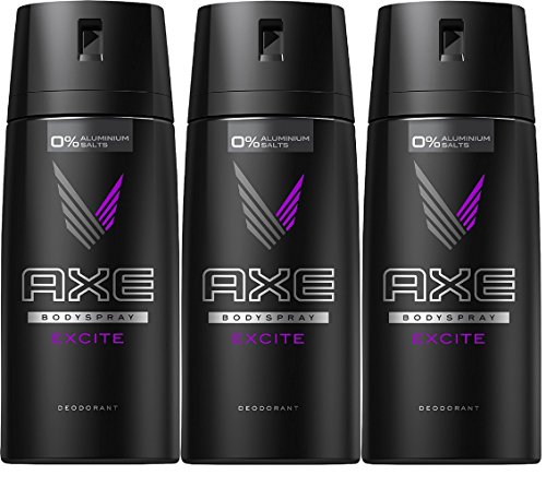 Axe Deodorant Body Spray, Excite 5.07 oz (3 Pack)