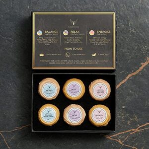 ComfyCozy Crystal Bath Bombs Luxury Gift Set | Relaxation Beauty Self Care Gifts for Her Women Mom Birthday Best Friend Men | 6*50g Organic Bathbombs | Relaxing Aromatherapy Essential Oils Spa Bubble