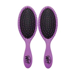 wet-brush detangling hair brush – purple – 2 pack detangler – comb for women, men & kids – wet or dry – removes knots and tangles, best for natural, straight, thick & curly hair – pain free