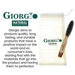 Giorgio G87 2.5 Inch Gentleman's Tokyo Folding Pocket Comb, Flexible Men's Hair, Beard and Mustache Pocket Comb. Hand-Made of quality Durable Cellulose Acetate + GBRD1 6 Inch Beard and Mustache Brush