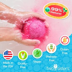 Two Sisters Bubble Bath Bombs Superhero Surprise Set for Kids | Super Hero Toys Inside | 6-Pack Set in a Gift Box | Safe for Sensitive Skin | Fizzy and Bubbly Bath Balls for Boys & Girls