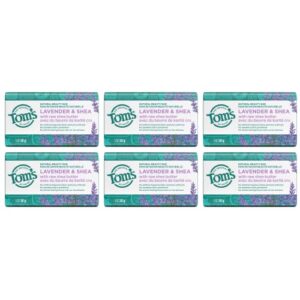 tom’s of maine natural beauty bar soap, lavender & shea with raw shea butter, 5 oz. 6-pack