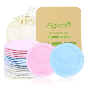 wegreeco cotton rounds reusable -reusable bamboo makeup remover pads for all skin – bamboo cotton cloth for removing makeup – reusable dog eye wipes tear stain remover (bamboo velour, 3 color)