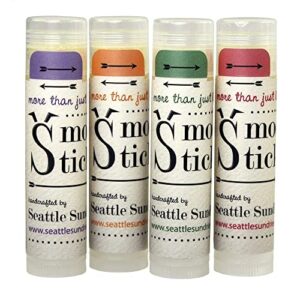 seattle sundries | all natural lip balm set for women, men & kids with beeswax & shea butter – fruit, floral, herbal flavors variety pack – small gift idea