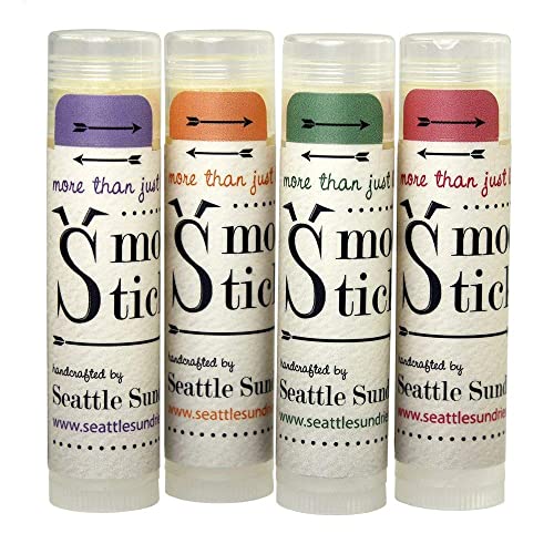 Seattle Sundries | All Natural Lip Balm Set for Women, Men & Kids with Beeswax & Shea Butter - Fruit, Floral, Herbal Flavors Variety Pack - Small Gift Idea