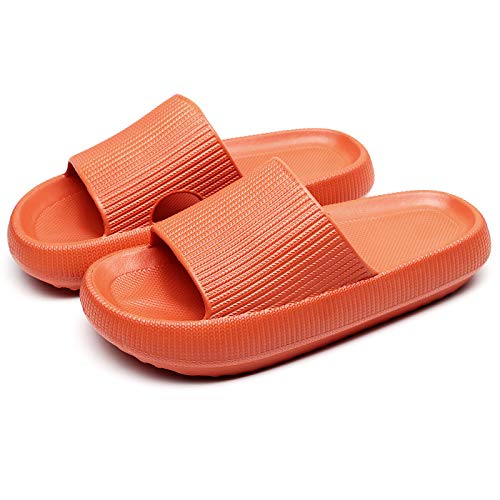 rosyclo Cloud Slippers for Women and Men, Massage Shower Bathroom Non-Slip Quick Drying Open Toe Super Soft Comfy Thick Sole Home House Cloud Cushion Slide Sandals for Indoor & Outdoor Platform Shoes
