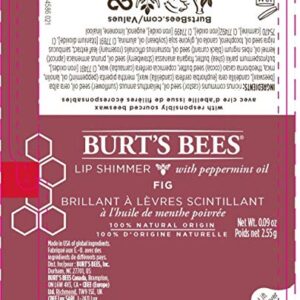 Burt's Bees Lip Balm Easter Basket Stuffers, Moisturizing Lip Shimmer Spring Gift for Women, for All Day Hydration, with Vitamin E & Coconut Oil, 100% Natural, Fig, 0.09 Ounce