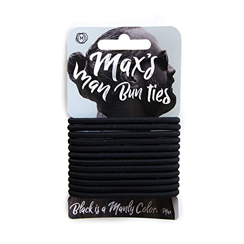 No Tangle, No Damage Soft Hair Elastics, Supports 7-8 Pounds of Hair, Metal Free - 12 Pack 4mm Strong Man Bun hair Ties