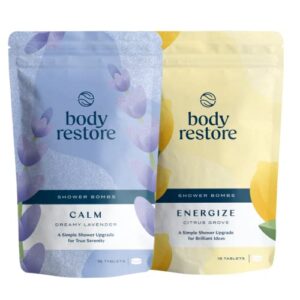 body restore shower steamers aromatherapy (15 packs x 2) – gifts for mom, gifts for women & men, shower bath bombs, eucalyptus, lavender essential oils, stress relief