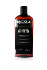brickell men’s deep moisture body lotion for men, natural and organic protects and hydrates dry skin, 8 ounce, scented