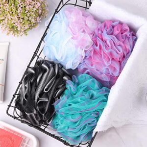 4 Pieces 75g Shower Loofahs Large Bath Sponge Mesh Pouf Wash Puff XL Shower Poof Body Loofas for Bathing