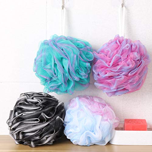 4 Pieces 75g Shower Loofahs Large Bath Sponge Mesh Pouf Wash Puff XL Shower Poof Body Loofas for Bathing