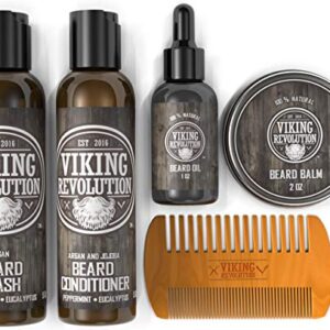 Ultimate Beard Care Conditioner Kit - Beard Grooming Kit for Men Softens, Smoothes and Soothes Beard Itch- Contains Beard Wash & Conditioner, Beard Oil, Beard Balm and Beard Comb- Classic Set