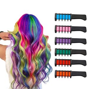 new hair chalk comb ,hair chalk for girls kids,washable hair chalk for girls age 4 5 6 7 8 9 10,hair chalk for new year,birthday party,cosplay children’s day, halloween, christmas