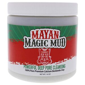mayan magic mud powerful deep pore cleansing calcium bentonite clay – natural face mask peel for men and women – usa made full facial skin care – spa level beauty products that cleanse skin – 16 oz