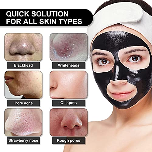 VANECL Blackhead Remover Mask ,Peel Off Mask, Activated Charcoal Face Mask for Deep Cleansing, Pore Purifying Blackhead Mask Black Mask for Face Nose All Skin Types 60g