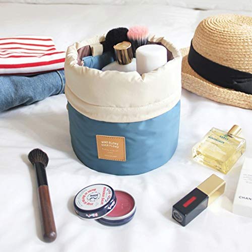 INVODA 2PCS Travel Cosmetic Bag Makeup Organizer Bag Bathroom Cases Toiletry Bag with Drawstring (Green+Blue)