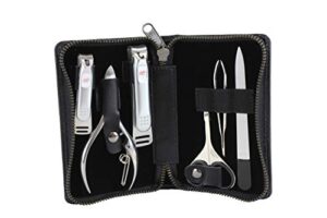 seki edge craftsman luxury mens grooming kit (ss-3103) – 6 piece premium manicure & pedicure nail kit with nail clippers, nail nipper, nose scissors, nail file, & tweezers in travel case