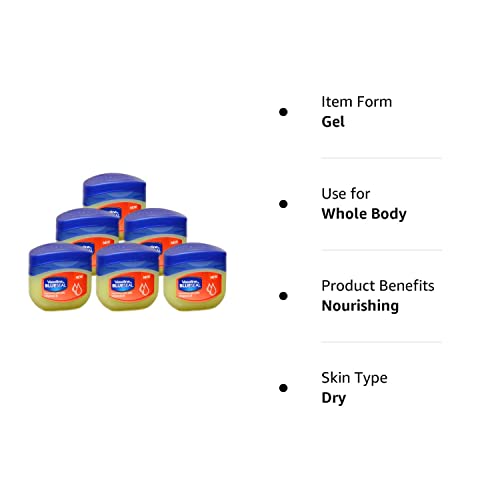 Vaseline BlueSeal Nourishing Skin Jelly 1.7oz (50ml) Jar with Vitamin E (Pack of 6)