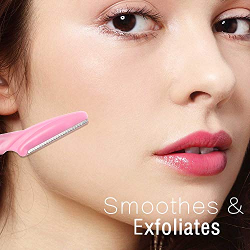 Boao 60 Pieces Eyebrow Razor Eyebrow Razors Shaver Microblades for Women Face Hair Dermaplaning Tool Shaper Trimmer with Precision Cover Skincare Party Favors (Pink, Blue, Yellow)