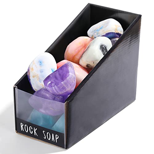 BODY & EARTH Soap Bars 12 Pcs Soap Rocks with Natural Organic Ingredients & Essential Oil, Body Face Hand Gemstone Soap Gift Sets for Women & Men Moisturizes, Best Gift Idea for Christmas