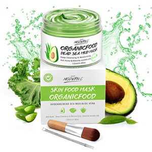 clay mask avocado dead sea mud stick mask natural organic green tea mud mask deep cleansing blackhead removal face mask nourishing hydration facial mask with blackhead remover extractor tools (white)