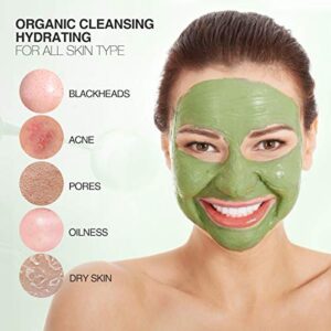 Clay Mask Avocado Dead sea Mud Stick Mask Natural Organic Green Tea Mud Mask Deep Cleansing Blackhead Removal Face Mask Nourishing Hydration Facial Mask With Blackhead Remover Extractor Tools (White)