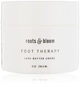 roots & bloom luxe butter body and foot repair cream for dry cracked heels, intensive foot care moisturizer and heel balm for soft healthy feet